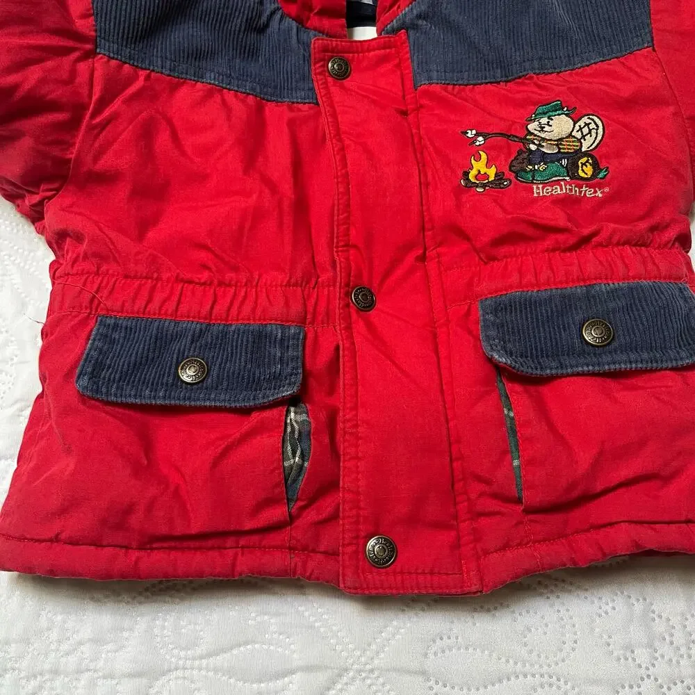 Vintage Healthtex Winter Corduroy Coat with Hood Size 18 months